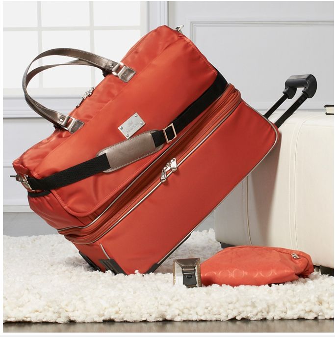 Joy Mangano Clothes It All TravelEase Carry On Luggage Copper 