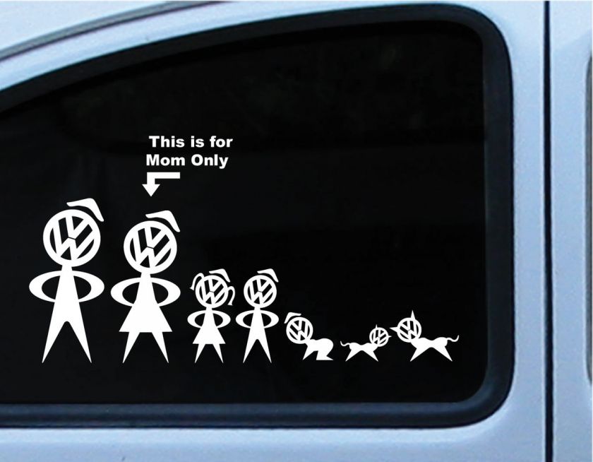 Mom VW Mr. Bobblehead Family Vinyl Decal Logo  