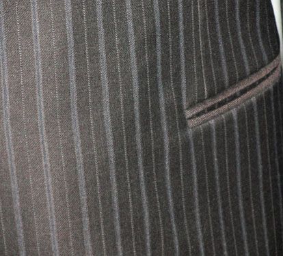 Vestimenta Spa Brown Striped 2 Button Wool Suit 42 L  