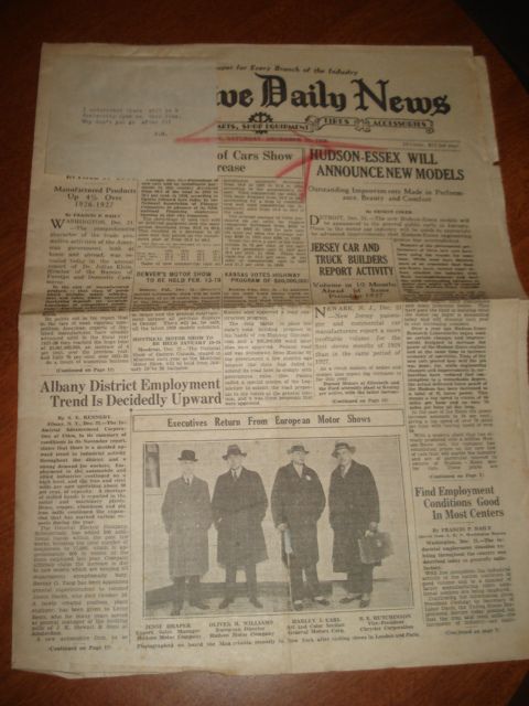   NEWS AUTHENTIC CAR AUTO 1928 PAPER ADVERTISING COLLECTIBLE OLD  