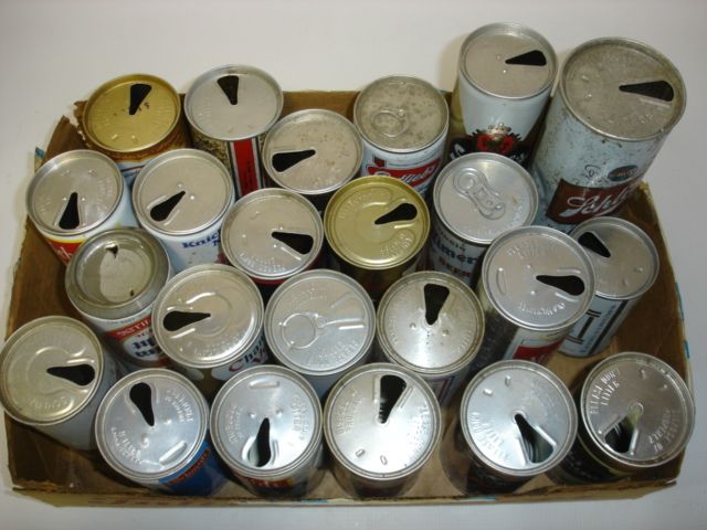   Lot of 1970s Flat Top Steel Beer Cans   Schlitz, Old Milwaukee  