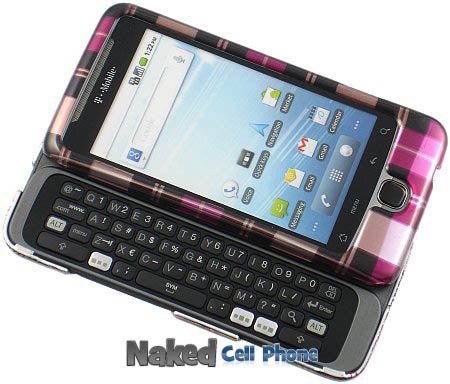 PINK PLAID CASE COVER FOR TMOBILE GOOGLE HTC G2 PHONE  