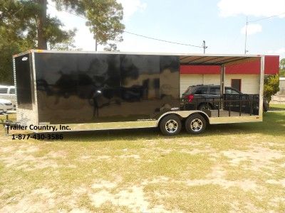   24 Custom Utility Enclosed Cargo Trailer w/ Porch + Ramp  