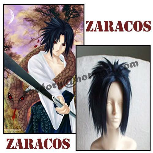 Naruto Cosplay Hokage Ninja Uchiha Sasuke Costume Wig  