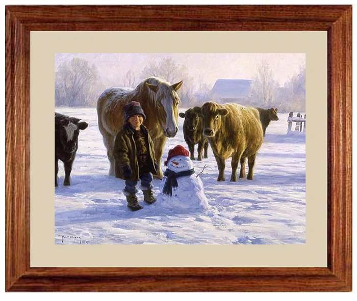 The Critics Circle Snowman Robert Duncan Print Framed  