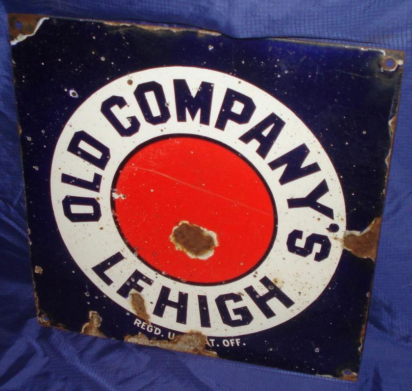   Antique Vtg Old Companys Lehigh Anthracite Coal Porcelain Steel Sign