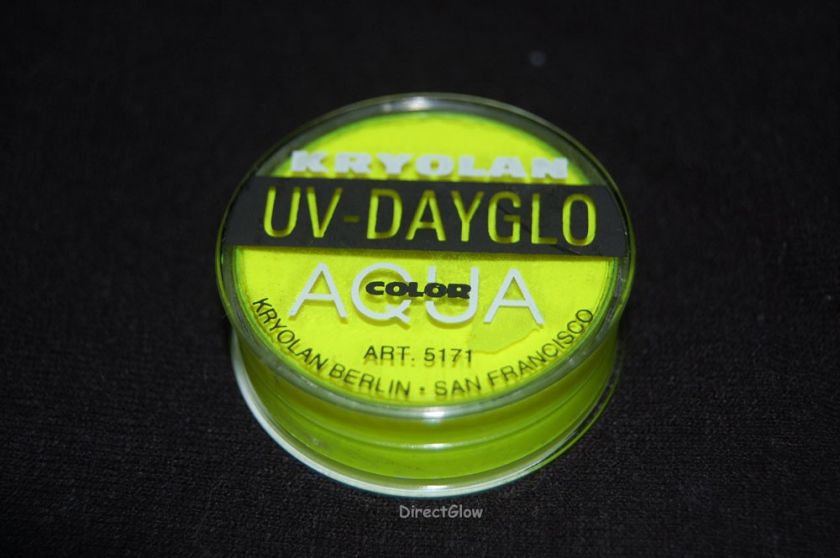 Kryolan UV Dayglow AquaColor Eyeshadow Make Up  Yellow  738435651893 