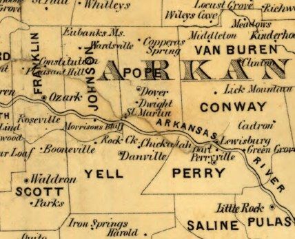 1870 Map of South Pacific Rail Road Co of Missouri.  