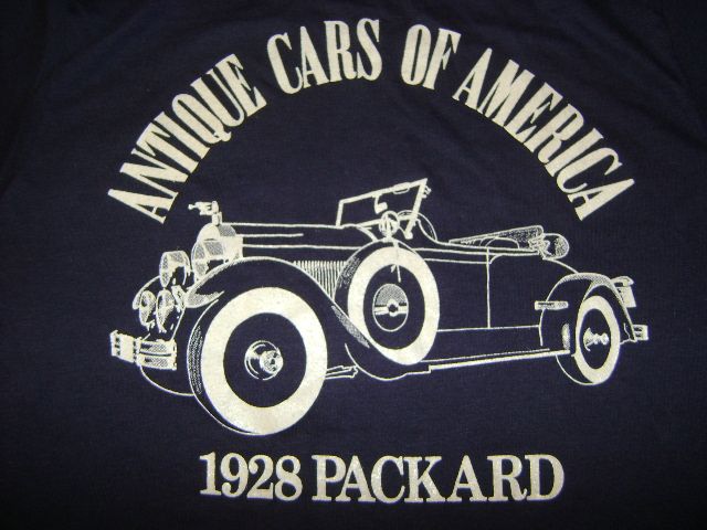 vintage ANTIQUE CARS AMERICA PACKARD 1928 t shirt MED M  