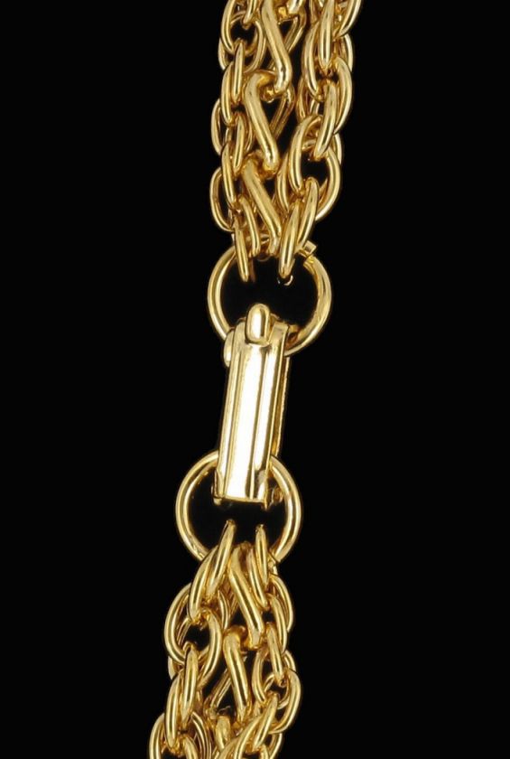 New 14k Gold GP Layered Chain Multi Strand Necklace  