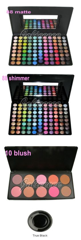 NEW 88 Matte 88 Shimmer Eye Shadow 10 Blush Palette and Black Gel 