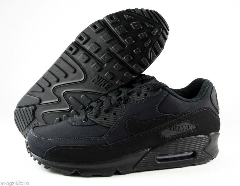 325018 040] NIKE AIR MAX 90 RIPSTOP MEN BLACK/BLACK SZ. 8 TO 12 