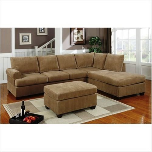   Piece Stripe Bella Sectional Sofa Tan F7136  i  