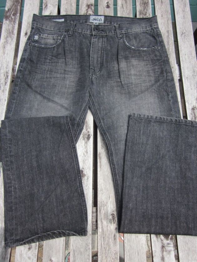 Mens JNCO Jeans Ashy Black Slim Straight 101™ 36x34  