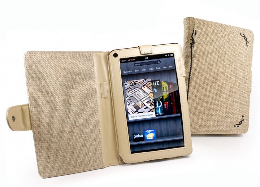 Tuff Luv Hemp case cover for  Kindle Fire (Book Style)   Desert 