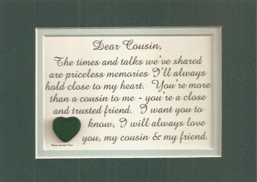 Family COUSINs Trusted FRIEND Share verses poem plaques  