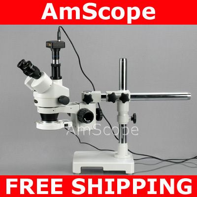 Trinocular LED Boom Stand Zoom Microscope + USB Camera 013964501759 