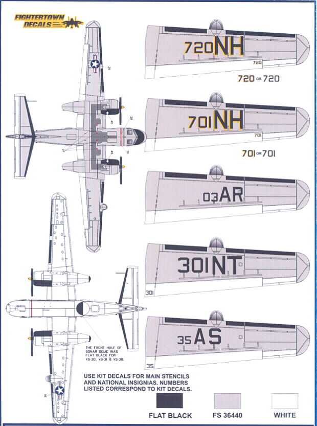 Fightertown Decals 1/48 GRUMMAN S 2 TRACKER TREFETHEN  