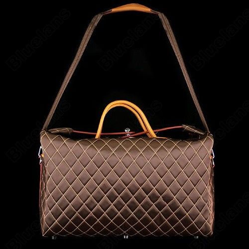 Mens Quilted Travel Weekend Gym Bag Laptop Briefcase Satchel 2 colors 