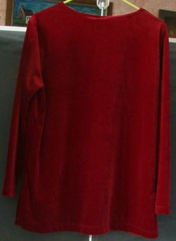 LIZ BAKER Essentials VELOUR TUNIC Burgundy NWT Sz PL  