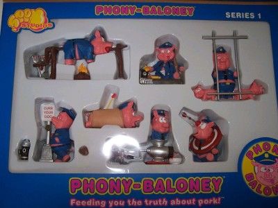 PHONY BALONEY PIGS FIGURES POLICE SET of 7 SERIES 1 NEW  