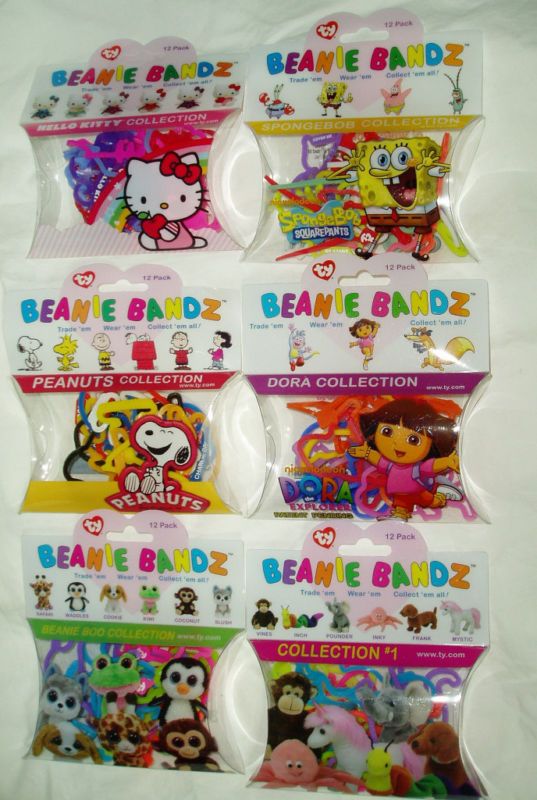 Ty Beanie Bandz 6 Popular Characters 12 in each PackNEW  