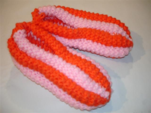 Hand Knit Slippers, Many Colors Wool or Phentex Style#2  