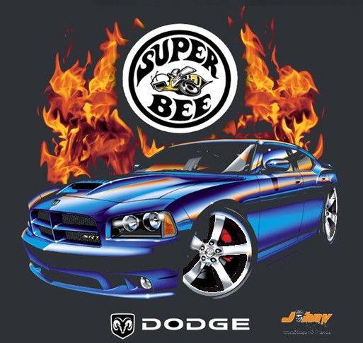 Mopar   2008 Dodge Charger Super Bee Flamed T Shirt  