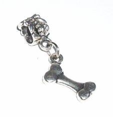 DOG BONE Cute European DANGLE CHARM BEAD FITS BRACELETS  