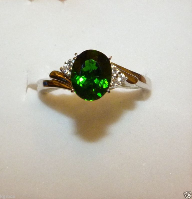 00 TCW Natural RUSSIAN Chrome Diopside & ZIRCON RING  