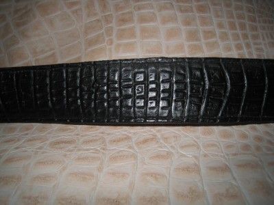 Embossed Alligator Black Belts  