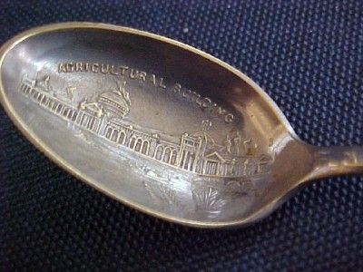 1893 Worlds Fair Souvenir Spoon Agricultural Bldg  