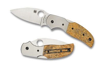 SPYDERCO C123WDP SAGE 4 MID BACKLOCK TI BOLSTER FOLDING KNIFE.  