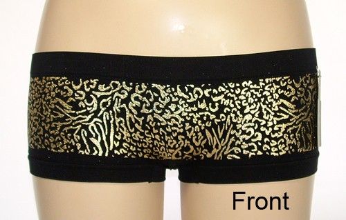 SEXY FOILED SEAMLESS LOW RISE BOYSHORTS Gold  S M L  