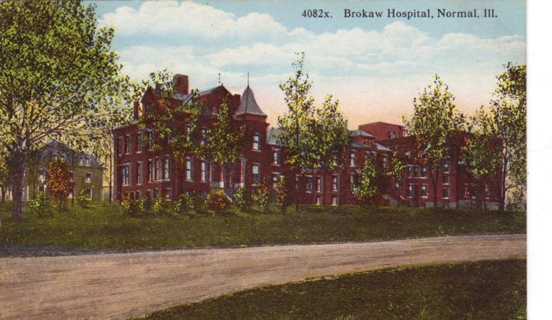 BROKAW HOSPITAL NORMAL ILLINOIS VINTAGE POSTCARD 88C  