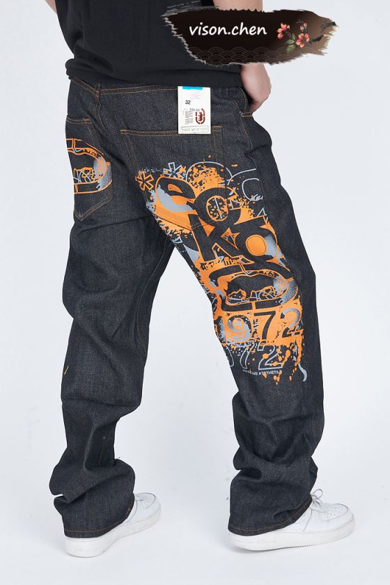 HIPHOP Ecko Men Street Dance SkateBoarding Orange Graffiti design 