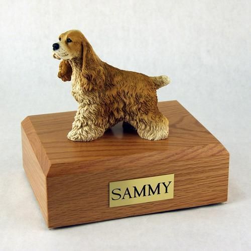 Dog, Cocker Spaniel, Tan   Figurine Pet Cremation Urn  