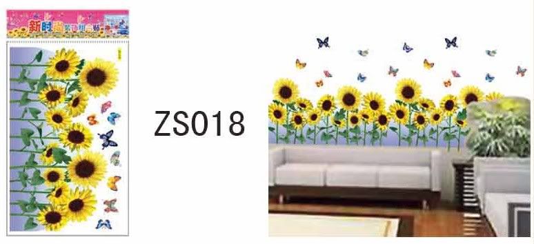 1PC Beauty Butterfly Sunflower DIY Wall Sticker Decal ZS018  