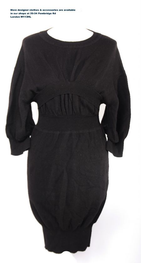 Lovely Preen Black Wool Knit Dress UK 10  