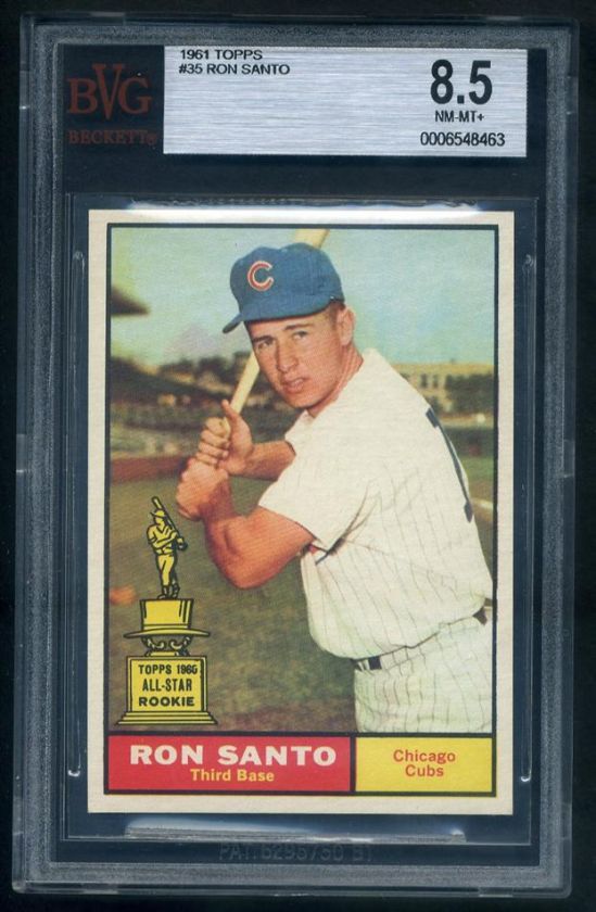 1961 Topps #35 Ron Santo Rc Rookie BVG 8.5 NM/MT+ 50/50  