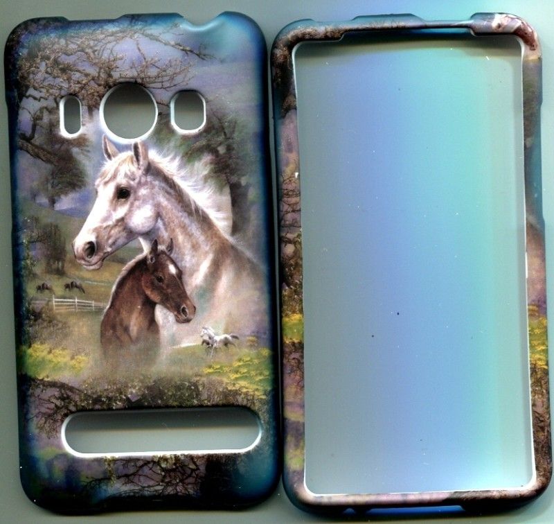 Hard Case Snap on HTC Evo 4G Sprint Faceplate Horses  