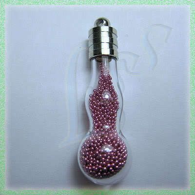 Mini Clear Glass Vial Bottle W Cap (Calabash Pendant)  