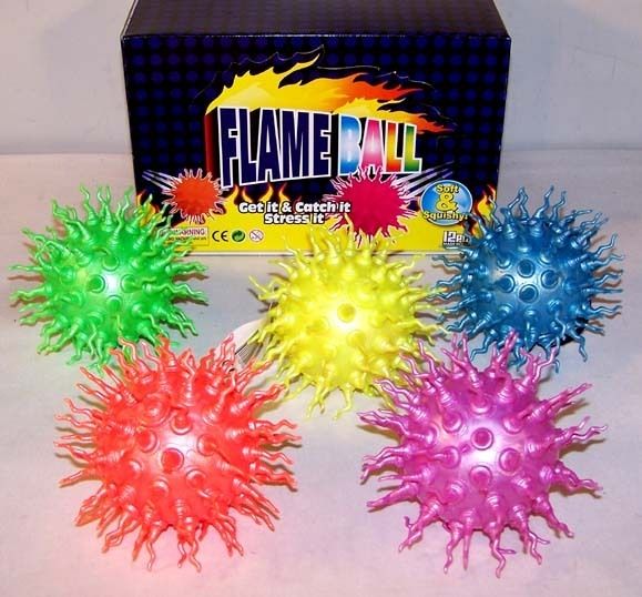   PUFFER BALLS stretch pull throw squeeze play lightning spike ball new