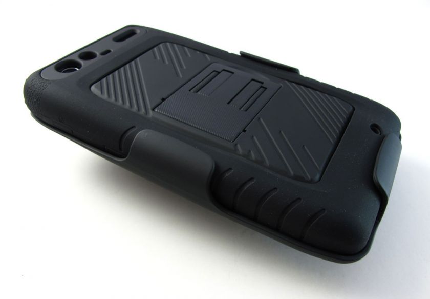 BLACK MY CARBON HARD CASE COVER HOLSTER COMBO MOTOROLA DROID RAZR MAXX 