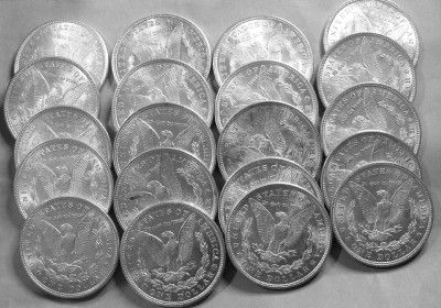   ROLL 1921 MORGAN SILVER DOLLARS CHAU MS CHBU LUSTEROUS LADIES  