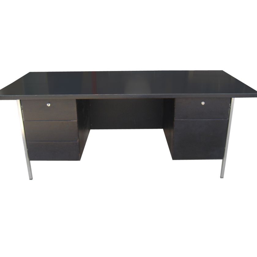    Vintage Florence Knoll Executive Ebonized Desk PRICE REDUCED  