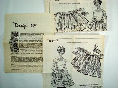 Vintage Lot Gingham Apron Cross Stitch Patterns Mail Order Stitch A 