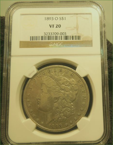 1893 O NGC VF 20 Morgan   strong clean vf20 face scratch is the case 