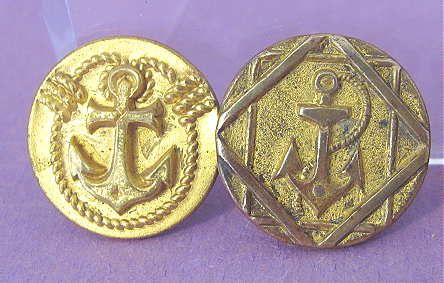 10 Vintage Brass Composition Navy Eagle ANCHOR BUTTON  