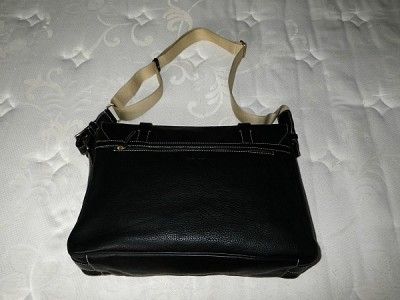   BLK Pebbled Leather Messenger Field Brief Satchel Bag Italy  